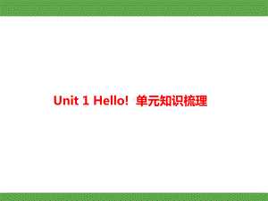 Unit 1 Hello!单元知识梳理（课件）2024-2025-冀教版（2024）英语三年级上册.pptx