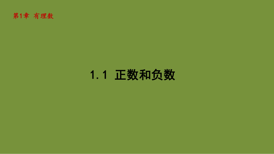 1.1 正数和负数 课件-2024-2025学年-青岛版（2024）数学七年级上册.pptx_第1页