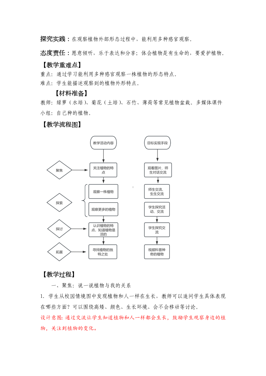 1.2《观察植物》教学设计-（2024新教材）教科版一年级上册科学.docx_第2页