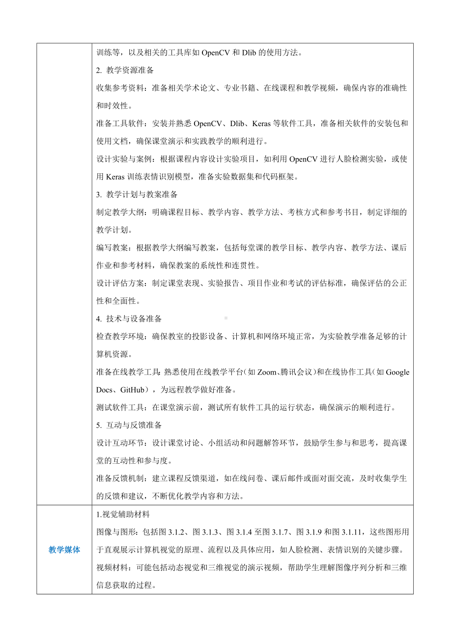 第3章人工智能领域应用3.1计算机视觉 教案（表格式）-2024新人教中图版（2019）《高中信息技术》选择性必修第四册.docx_第3页