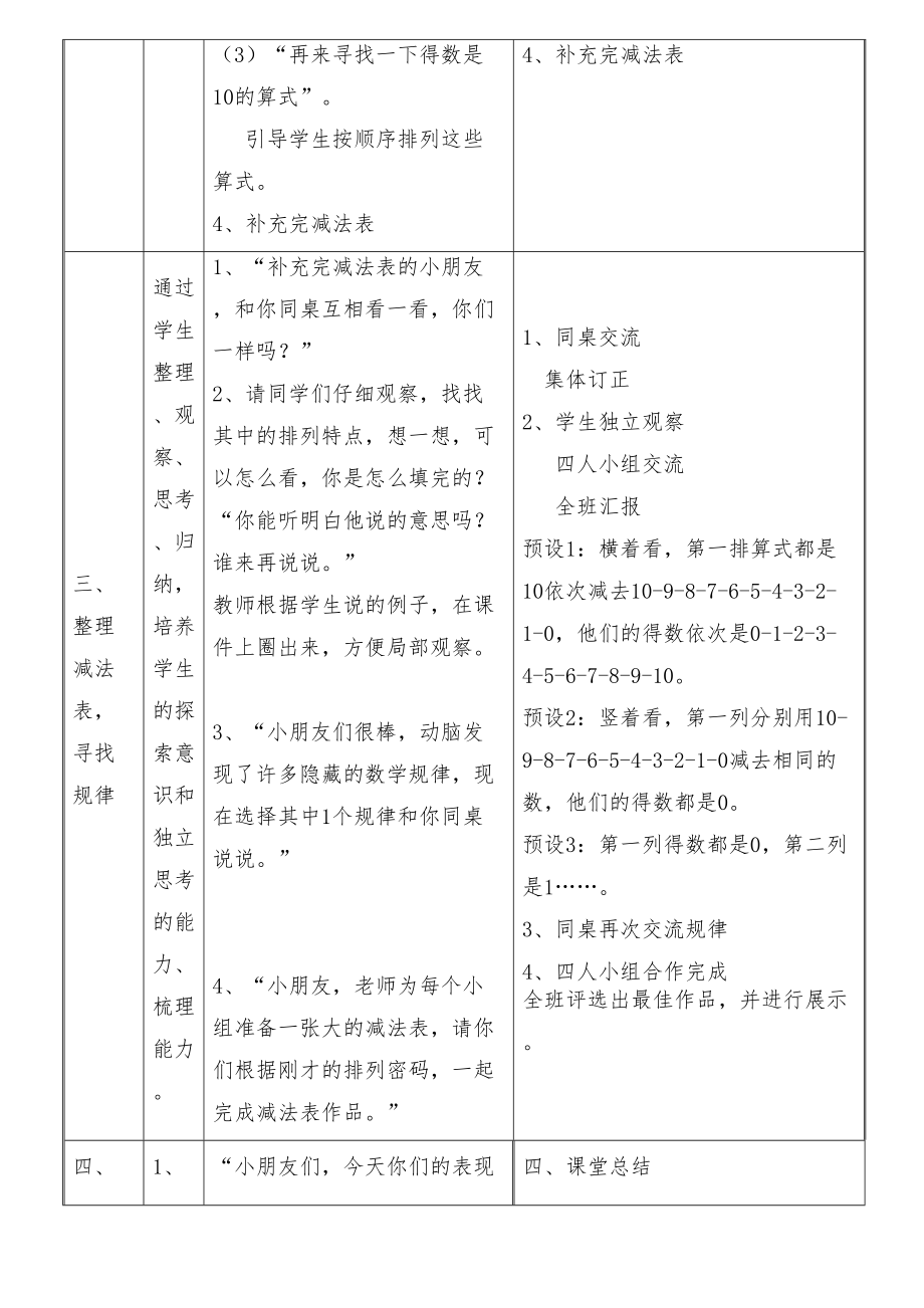 4.11《做个减法表》 （教学设计）-2024新北师大版一年级上册《数学》.docx_第3页