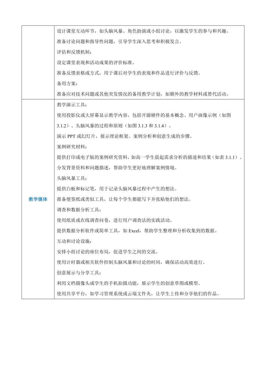 第3章开源硬件创意设计3.1分析事物特征 教案（表格式）-2024新人教中图版（2019）《高中信息技术》选修性必修第六册.docx_第3页