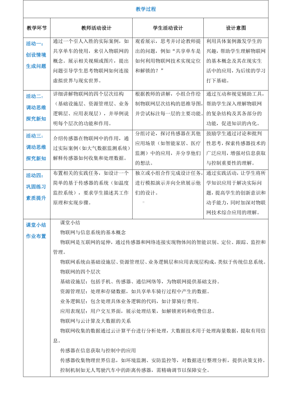 第3章信息系统的基础设施3.4信息获取与控制 教案（表格式）-2024新人教中图版（2019）《高中信息技术》必修第二册.docx_第3页