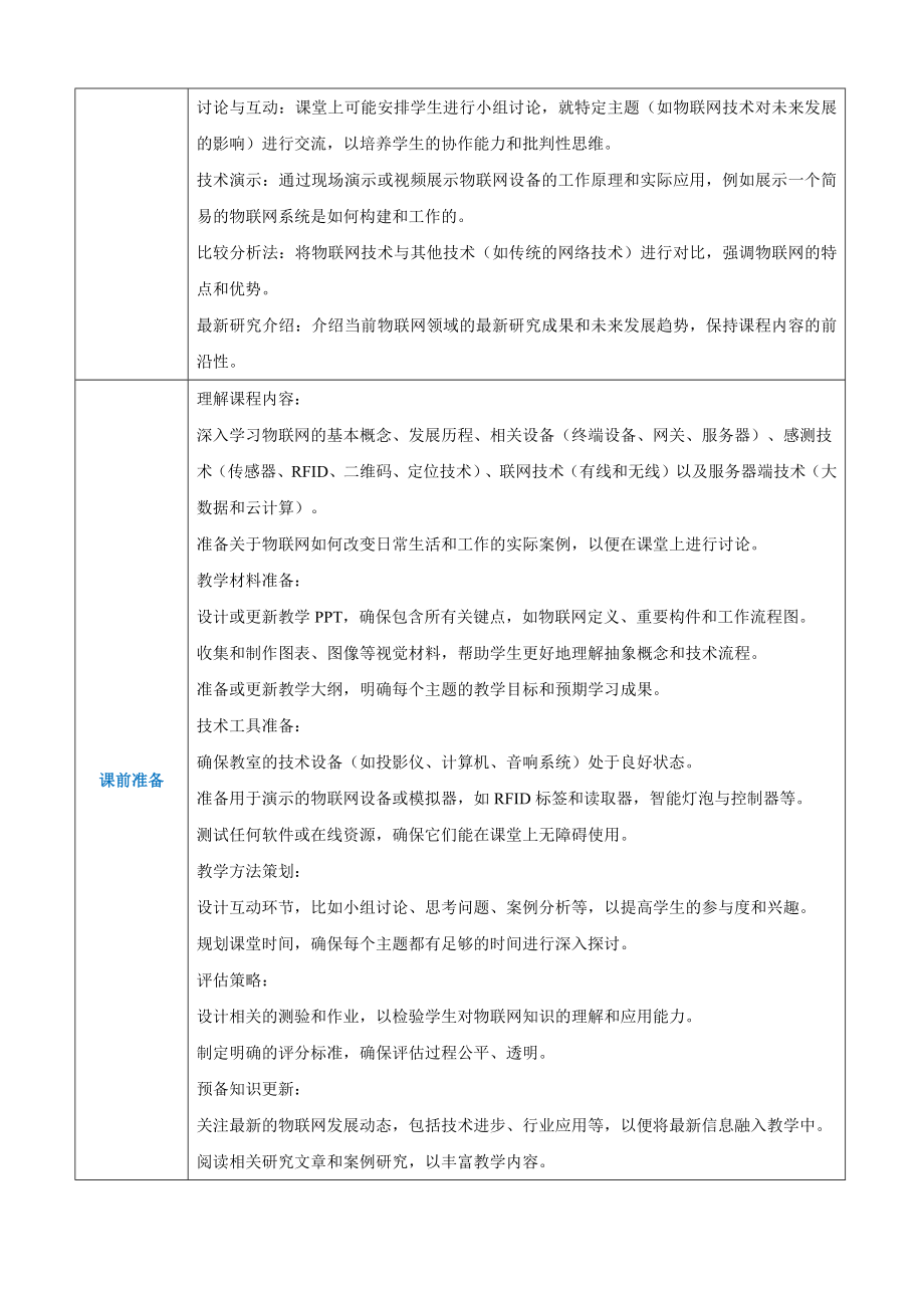 第4章联网与创新网络服务4.1物联网简介 教案（表格式）-2024新人教中图版（2019）《高中信息技术》选择性必修第二册.docx_第3页