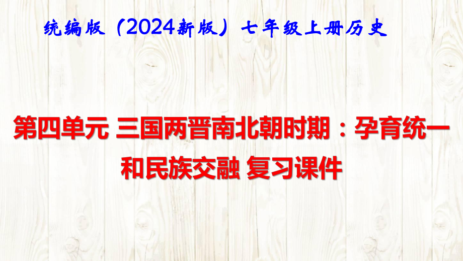 统编版（2024新版）七年级上册历史 第四单元 三国两晋南北朝时期：孕育统一和民族交融 复习课件.pptx_第1页