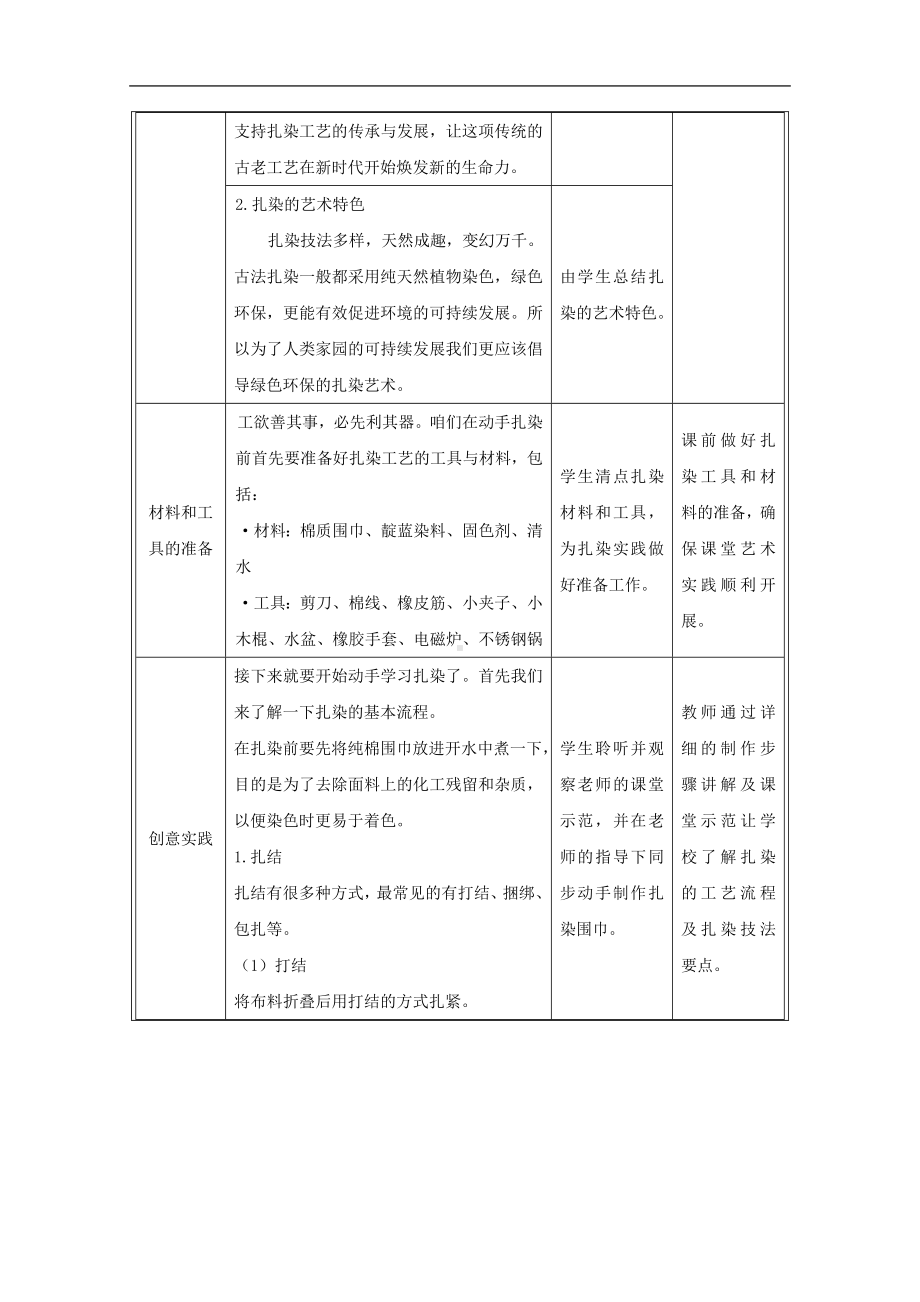 第3课 扎染工艺 教学设计-2024新人教版（2019）《高中美术》选择性必修第五册.docx_第3页
