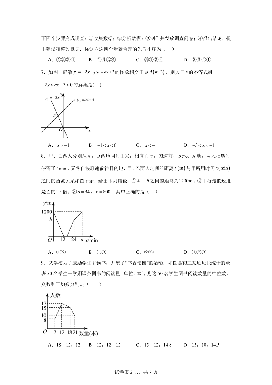 山东省德州市夏津县万隆实验中学2023-2024学年八年级下学期第二次月考数学试题.pdf_第2页