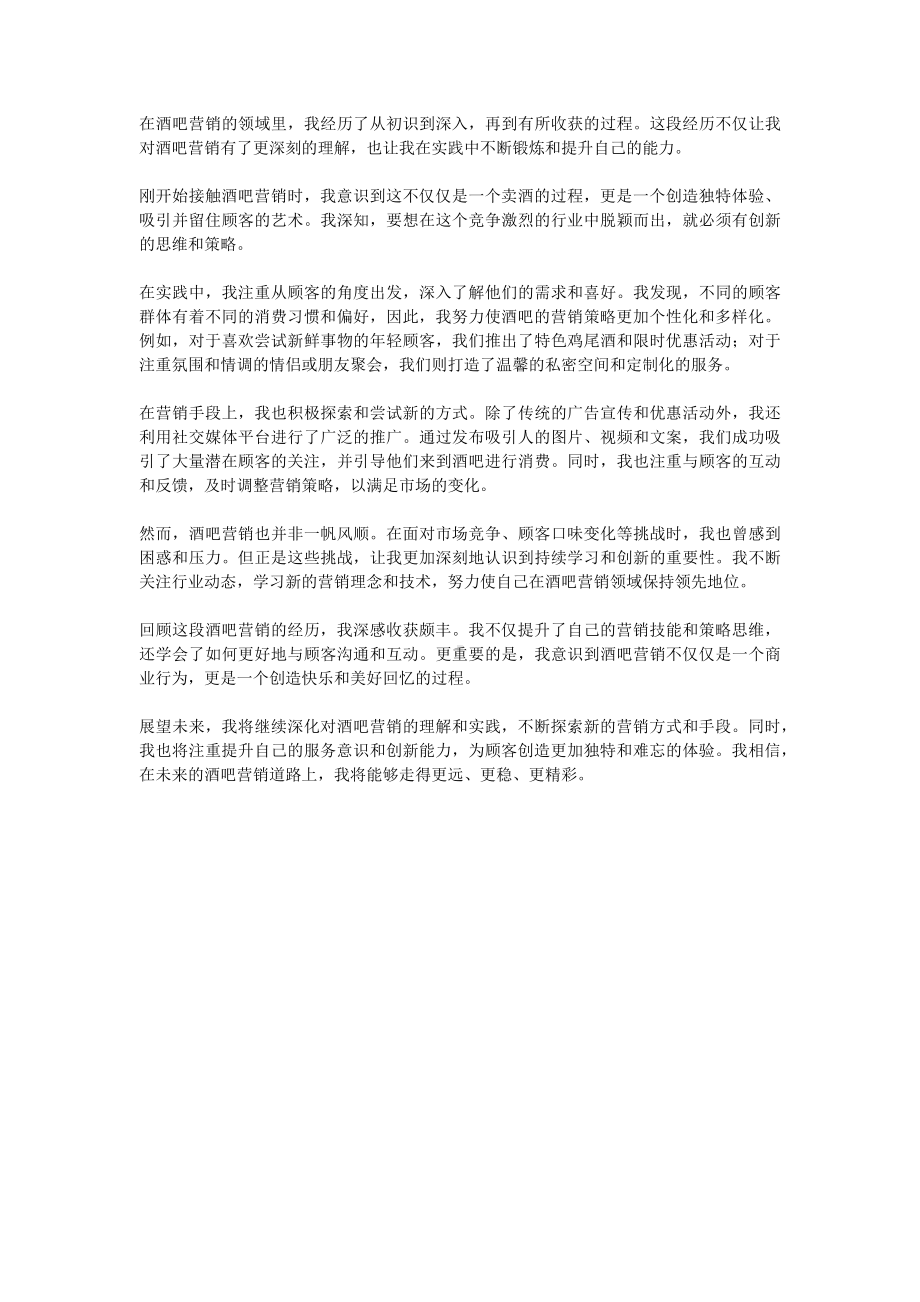 酒吧营销个人总结800字.docx_第1页