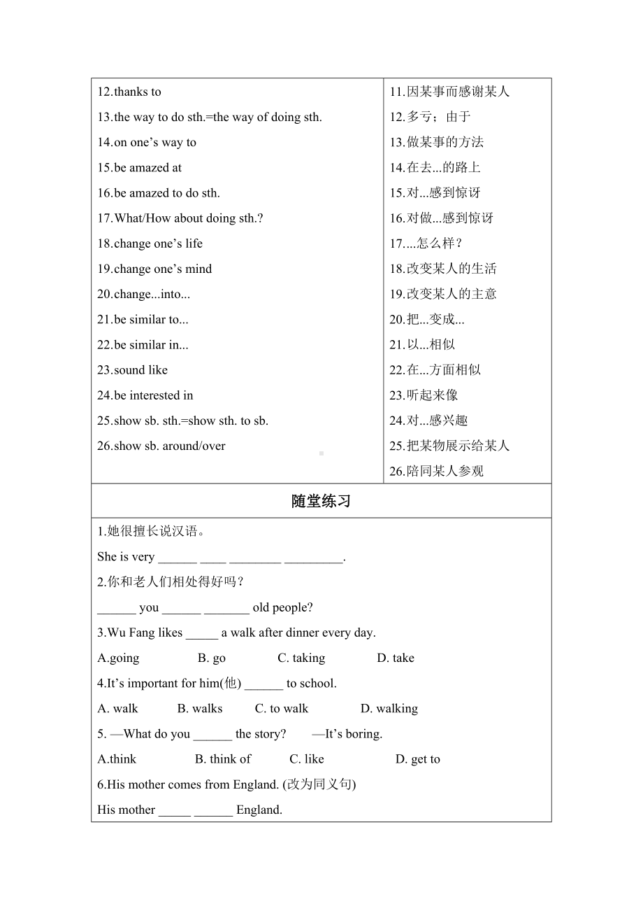 2024新人教版七年级上册《英语》Starter Unit1-Unit3 固定搭配总结 .docx_第3页