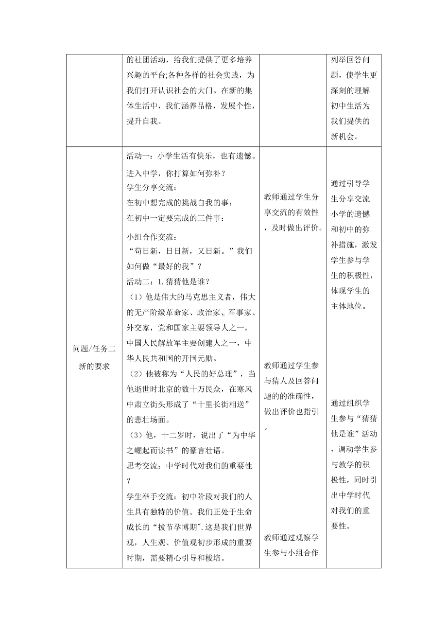 1.1 奏响中学序曲 教学设计-（2024新部编）统编版七年级上册《道德与法治》.docx_第2页