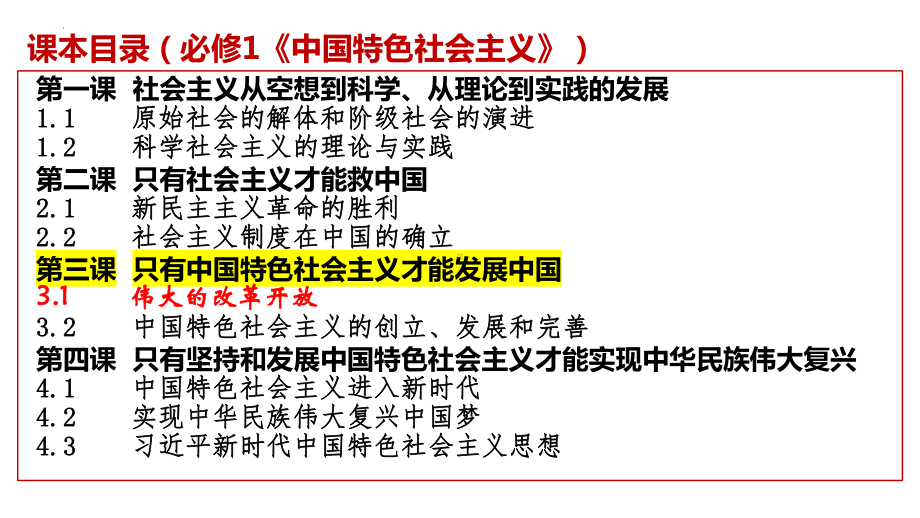 3.1伟大的改革开放 ppt课件-2025届高考政治一轮复习统编版必修一中国特色社会主义.pptx_第1页