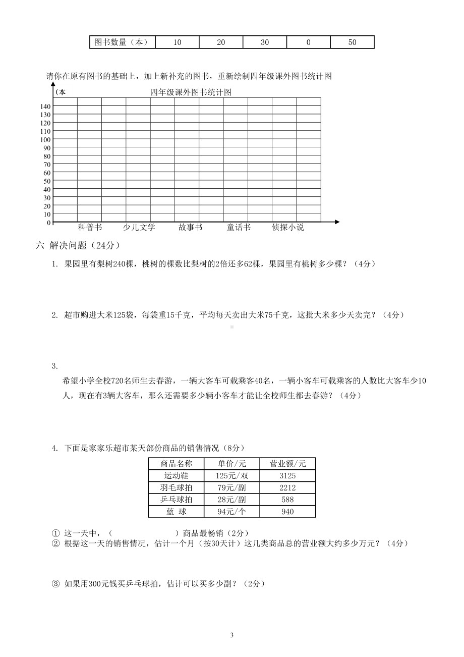 小学数学西师版四年级上册期末练习题17.doc_第3页