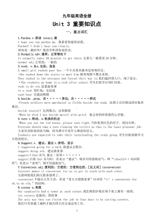 初中英语人教新目标九年级全册Unit 3重要知识点（重点词汇+重点词汇辩析+重要词形变换+重点句型）.doc