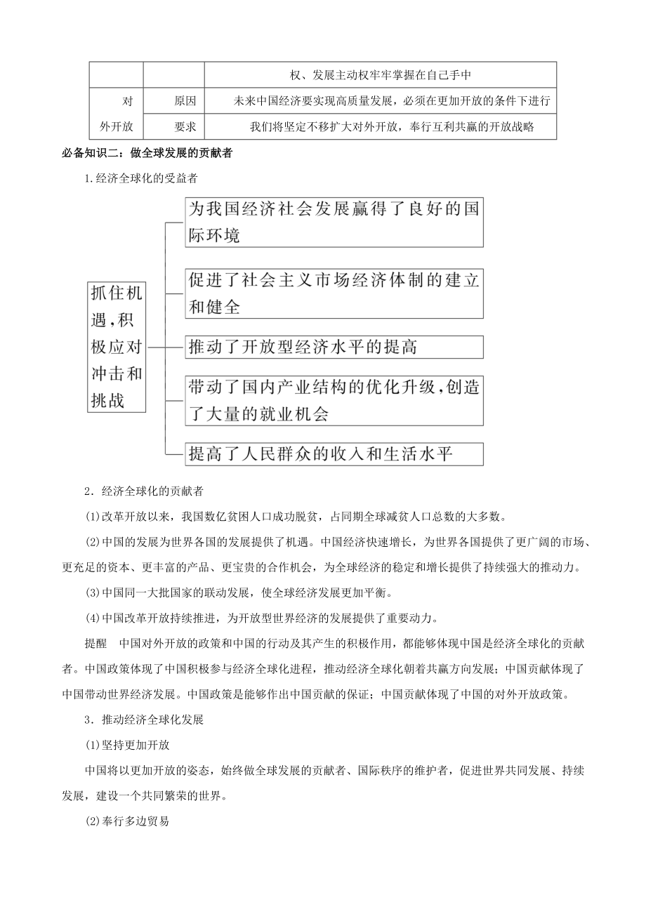 第七课 经济全球化与中国 学案-2025年高考政治一轮复习统编版选择性必修一当代国际政治与经济.docx_第3页