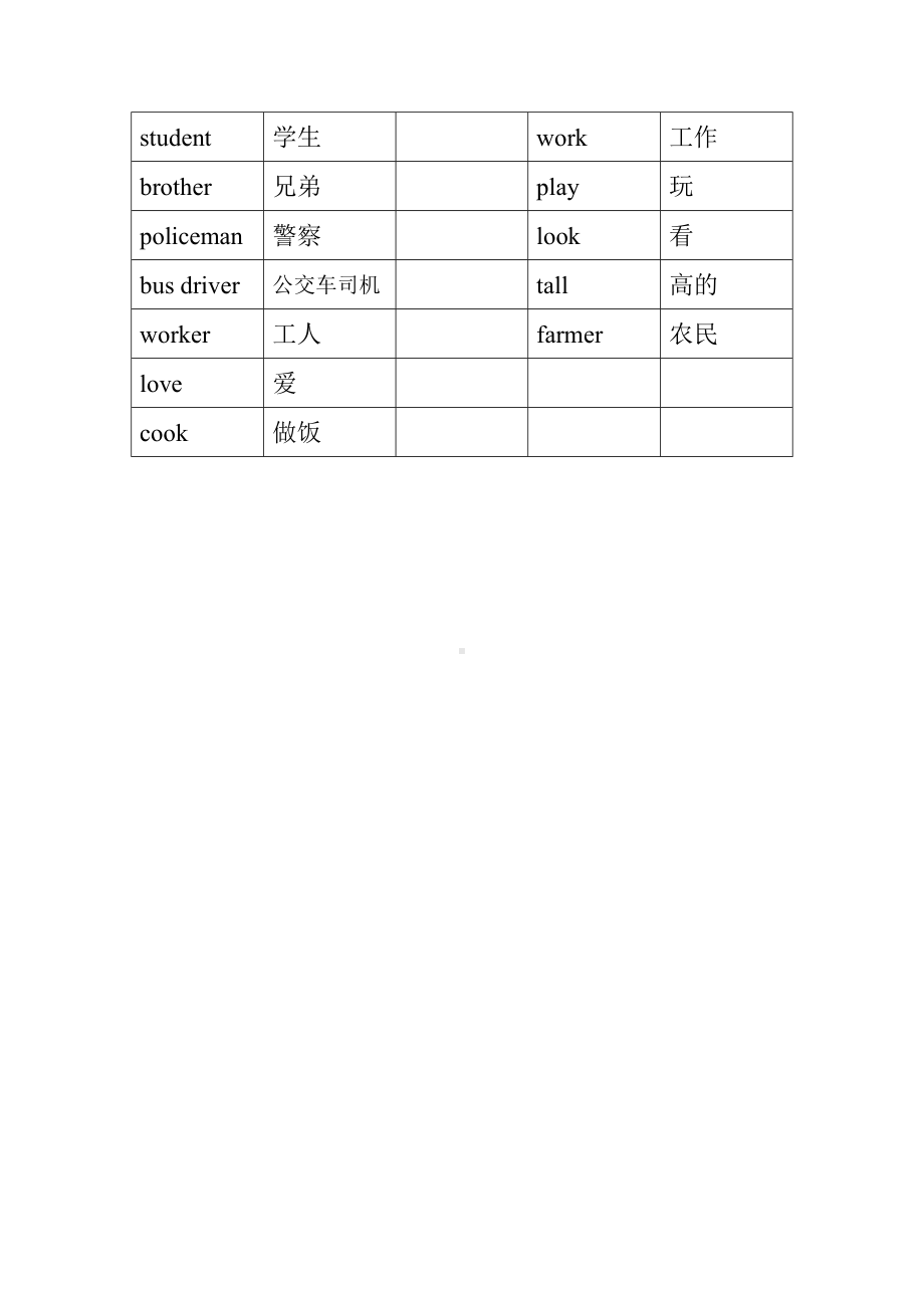 2024新冀教版（三起）三年级上册《英语》单词汇总及小测（知识清单）（无答案）.docx_第3页