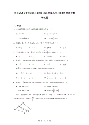 贵州省遵义市红花岗区2024-2025学年高二上学期开学联考数学试题.pdf