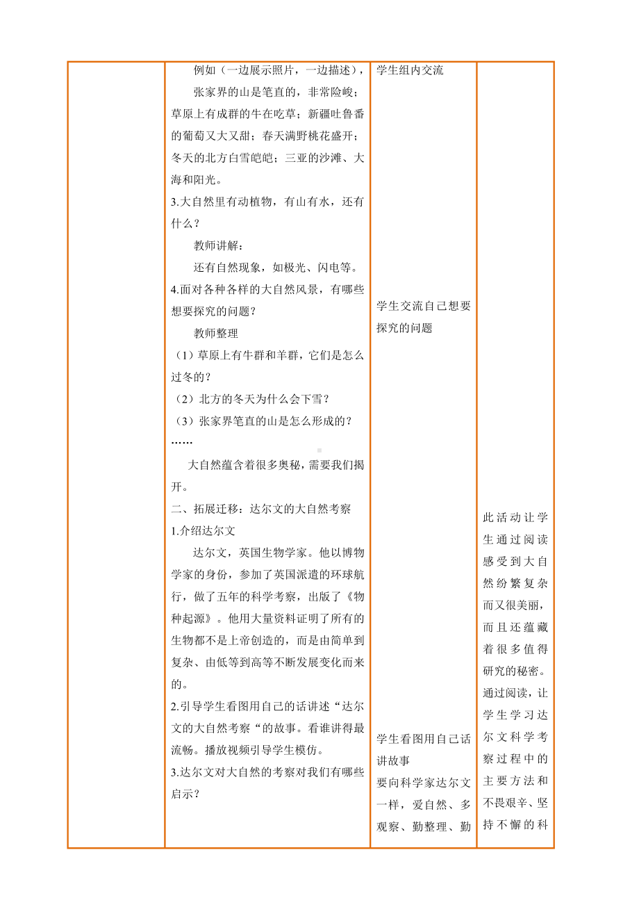 2.5《初识大自然》教案-2024新湘科版一年级上册《科学》.docx_第3页