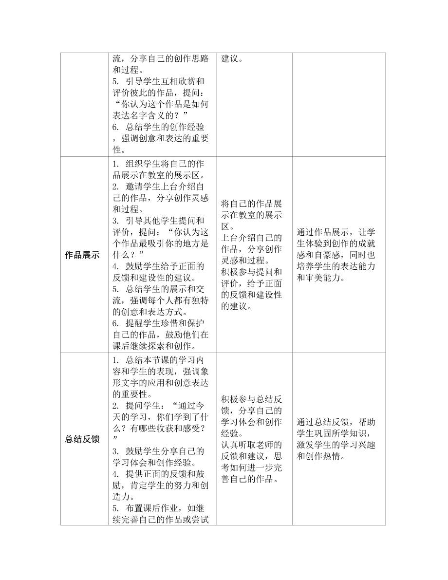 第一单元龙的传人第1课我的名字 教案（表格式）-2024新人教版一年级上册《美术》.docx_第3页