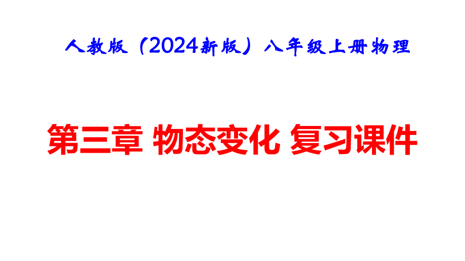 人教版（2024新版）八年级上册物理第三章 物态变化 复习课件.pptx_第1页