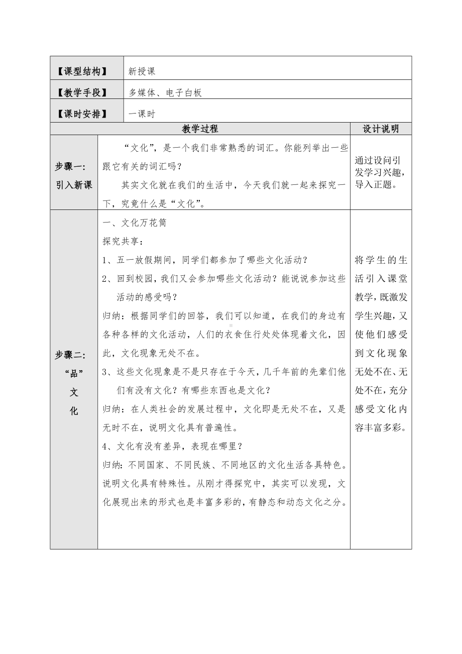 1.1体味文化 教案-2020-2021学年高中政治人教版必修三文化生活.doc_第2页