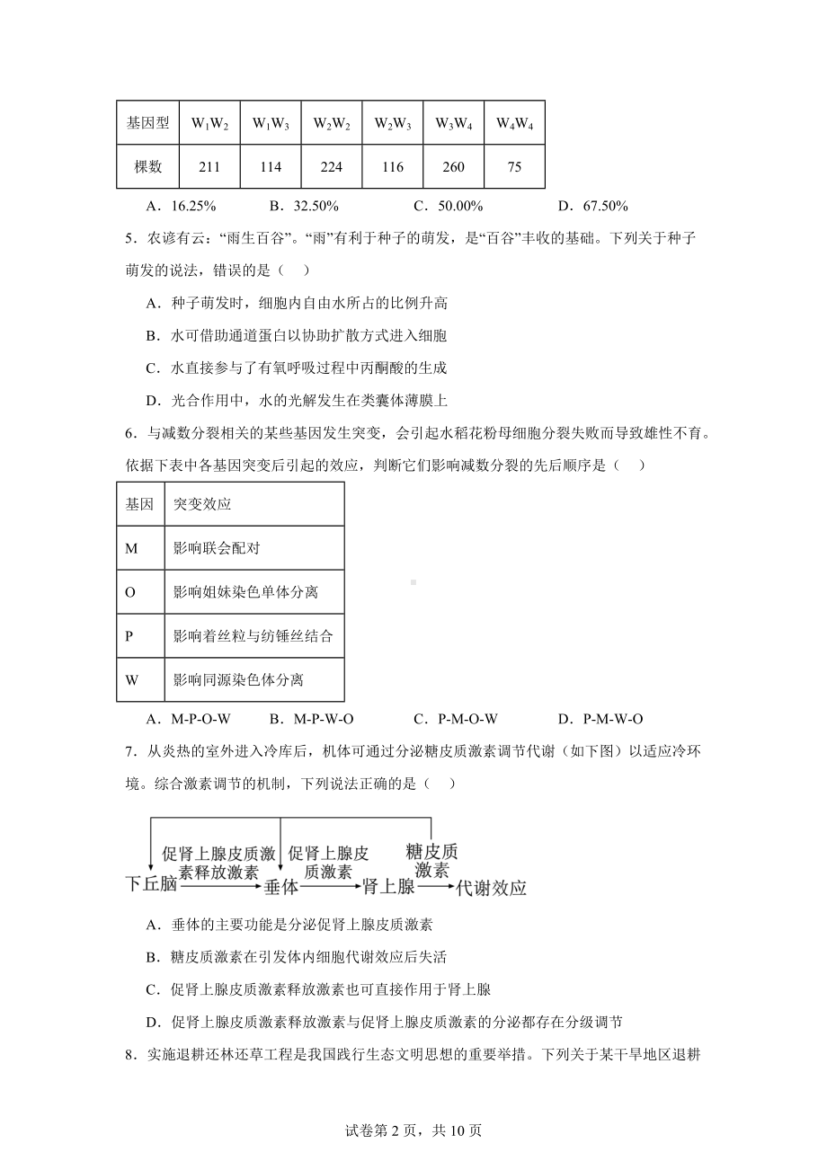 2024年江西高考真题生物试卷.docx_第2页