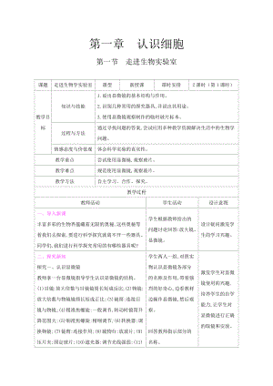 苏教版生物（2024）七年级上册-1.1.1走进生物实验室教学设计-2024-2025学年苏教版生物七年级上册.docx