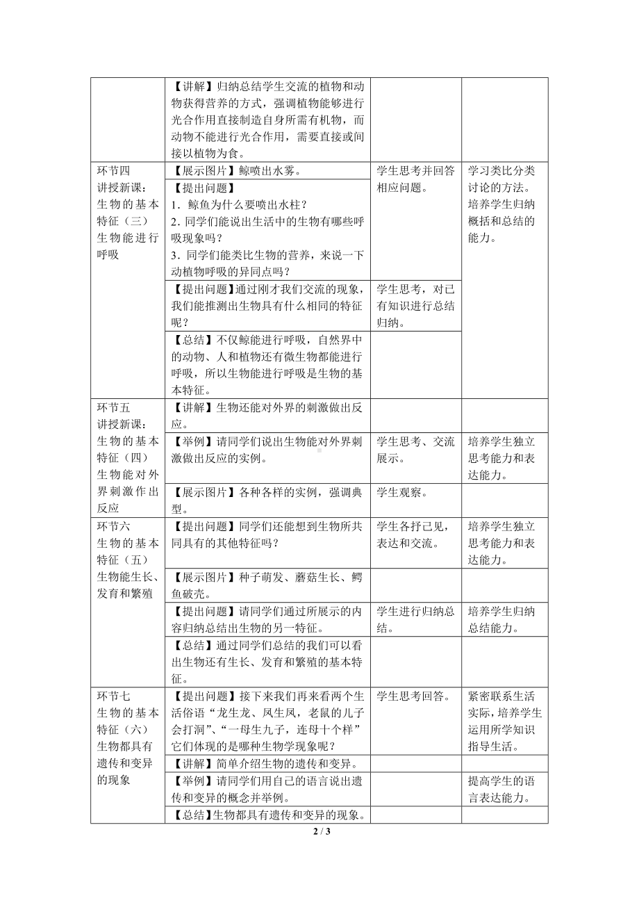 人教版（2024）生物七年级上册-1.1.2 生物的特征-教案(1).docx_第2页