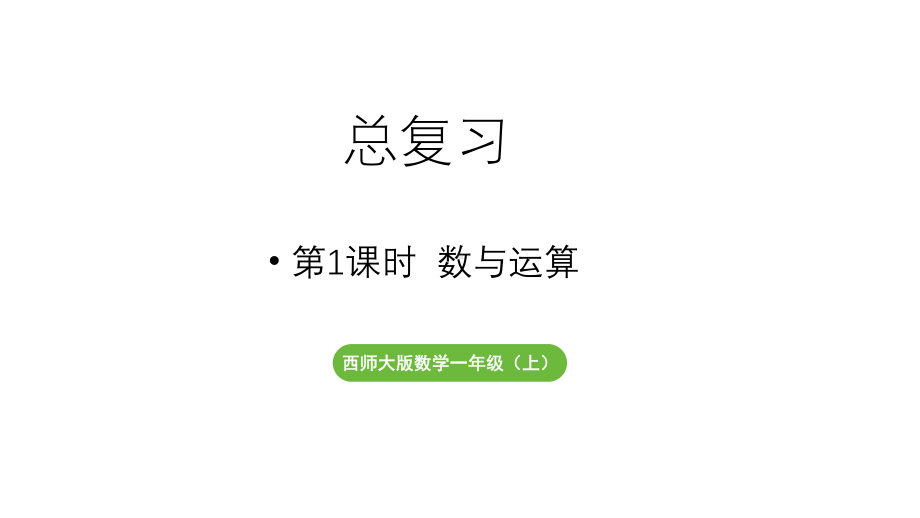 小学数学新西师版一年级上册总复习第1课时《 数与运算》教学课件（2024秋）.pptx_第1页