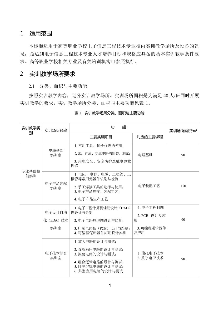 高等职业学校电子信息工程技术专业实训教学条件建设标准.docx_第3页