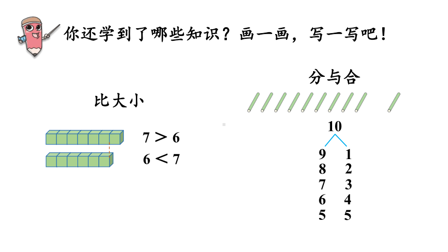 小学数学新人教版一年级上册第二单元10 的认识和加、减法第5课时《整理和复习 》教学课件（2024秋）.pptx_第3页