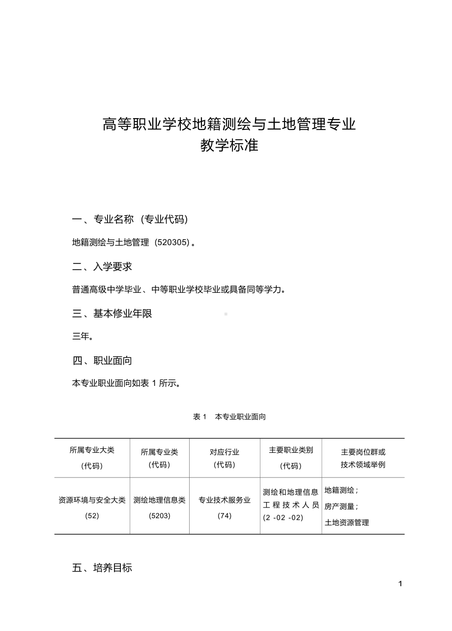 高职学校地籍测绘与土地管理专业教学标准.docx_第1页