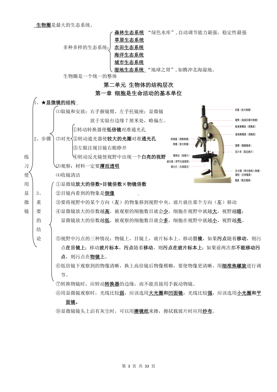 2025年人教版生物中考总复习知识网络提纲.docx_第3页