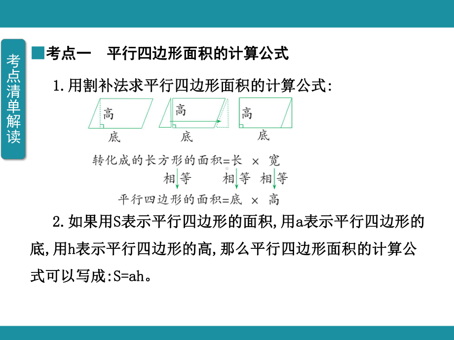 第六单元 多边形的面积 单元知识考点梳理1（课件）-2024-2025学年冀教版数学五年级上册.pptx_第3页