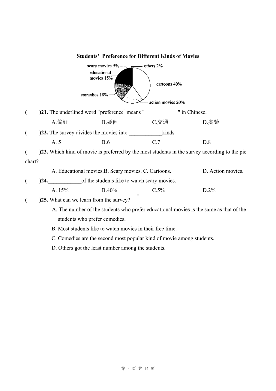 人教版九年级全一册英语Unit 8 ~ Unit 11综合测试卷（含答案）.docx_第3页