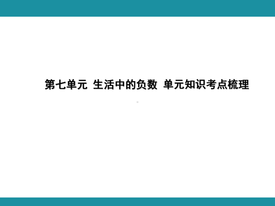 第七单元 生活中的负数 单元知识考点梳理（课件）-2024-2025学年北师大版数学四年级上册.pptx_第1页