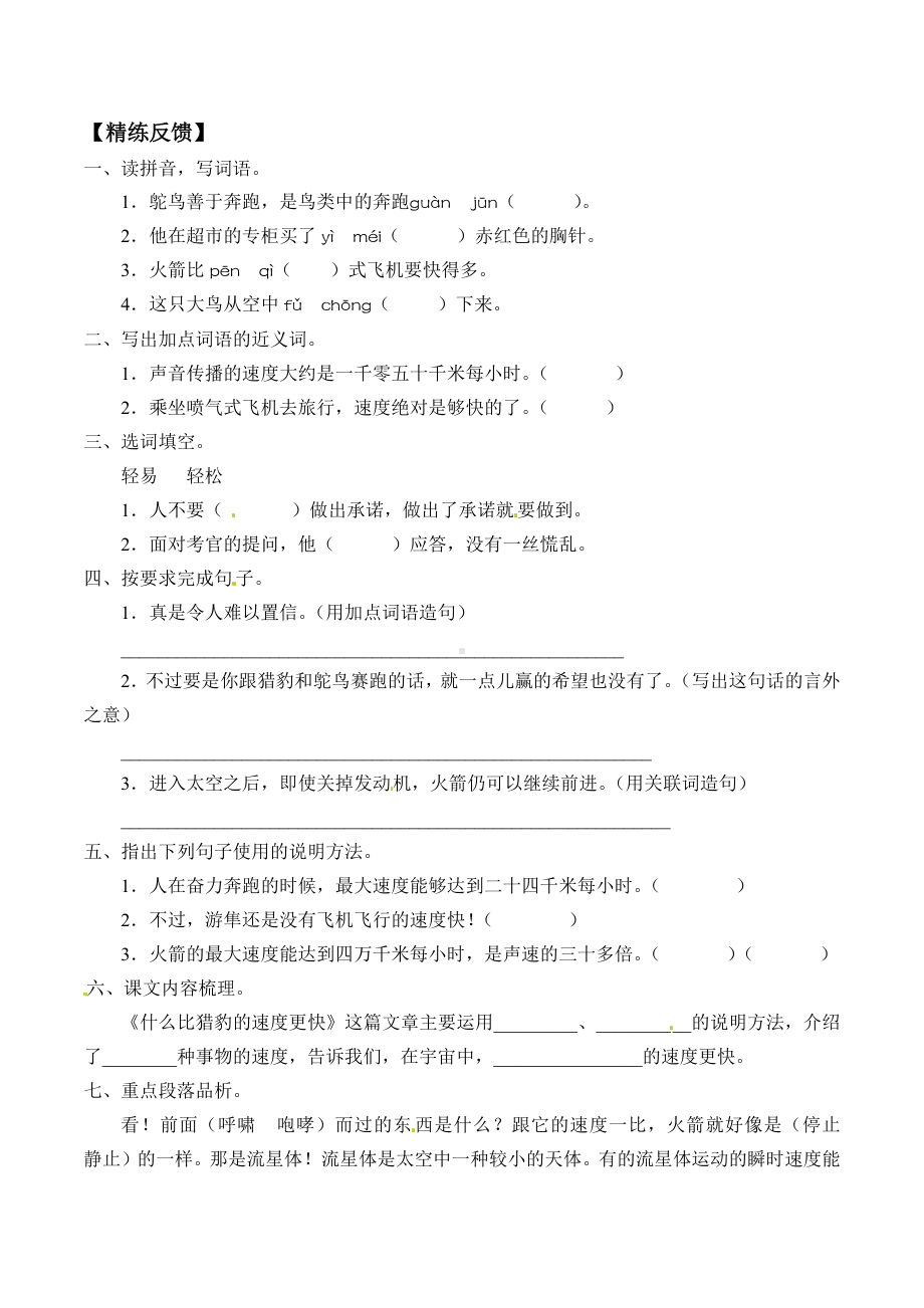 7.什么比猎豹的速度更快 人教部编版五年级上册语文导学案.docx_第3页