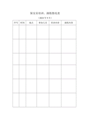 保安员培训、演练情况表.docx