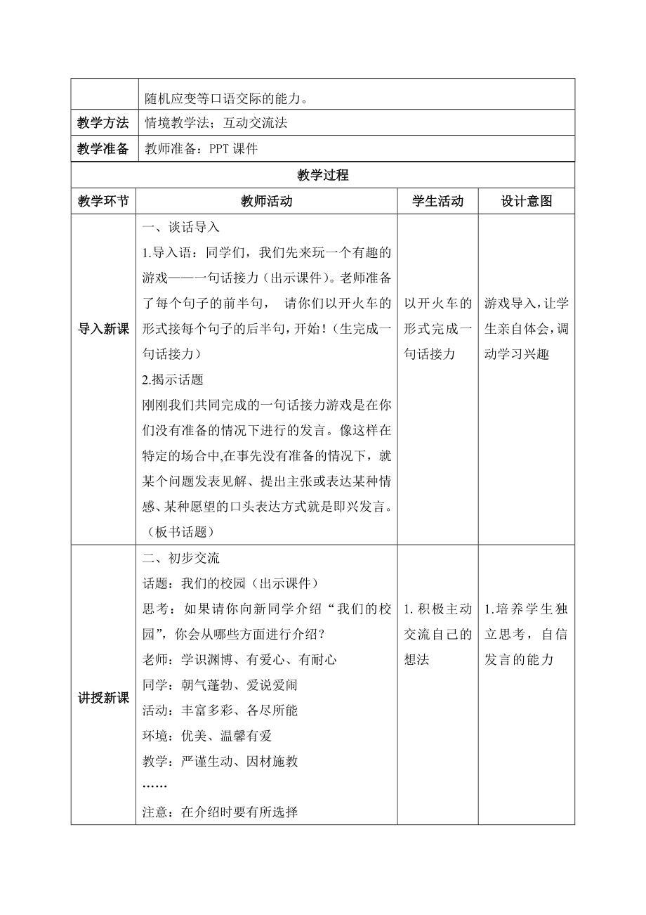 口语交际《即兴发言》教案-2023-2024学年六年级下册语文统编版.docx_第2页