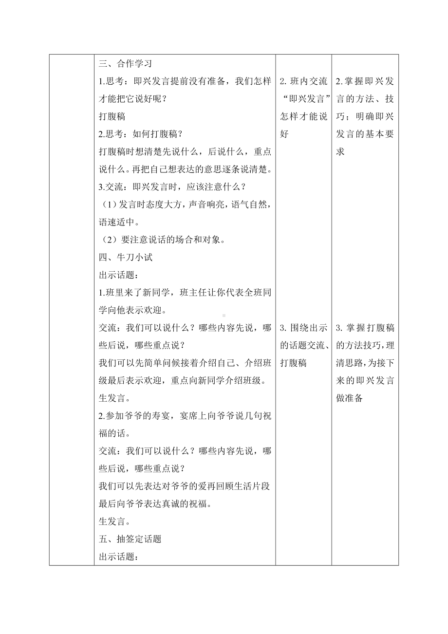 口语交际《即兴发言》教案-2023-2024学年六年级下册语文统编版.docx_第3页