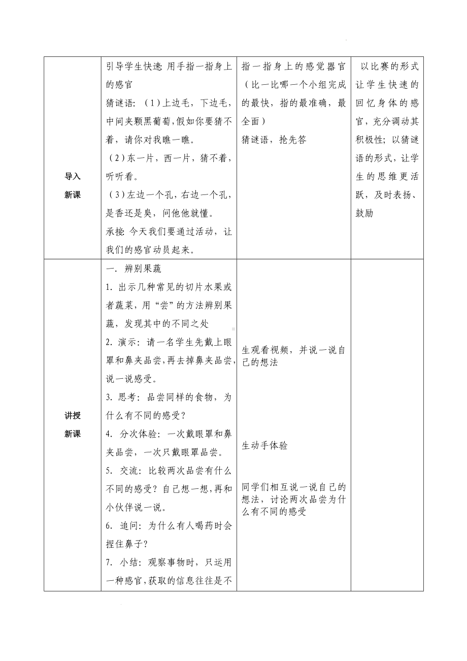 6《感官总动员》（教学设计）-2024新苏教版一年级上册《科学》.docx_第2页