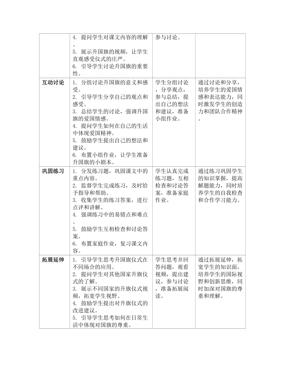 [核心素养]8升国旗 教案(表格式)-（2024新部编）统编版一年级上册《语文》.docx_第2页