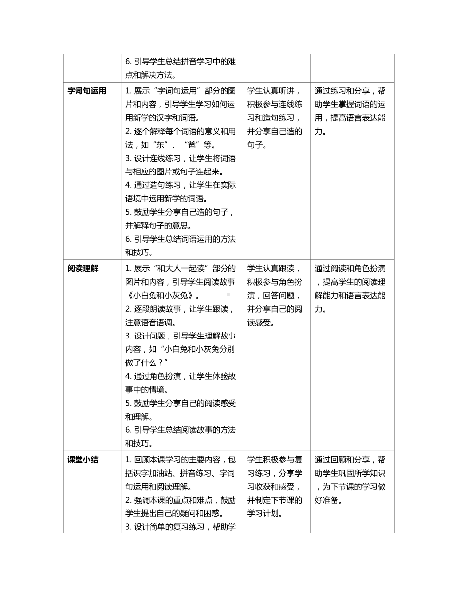 [核心素养]语文园地二 教案(表格式)-（2024新部编）统编版一年级上册《语文》.docx_第3页