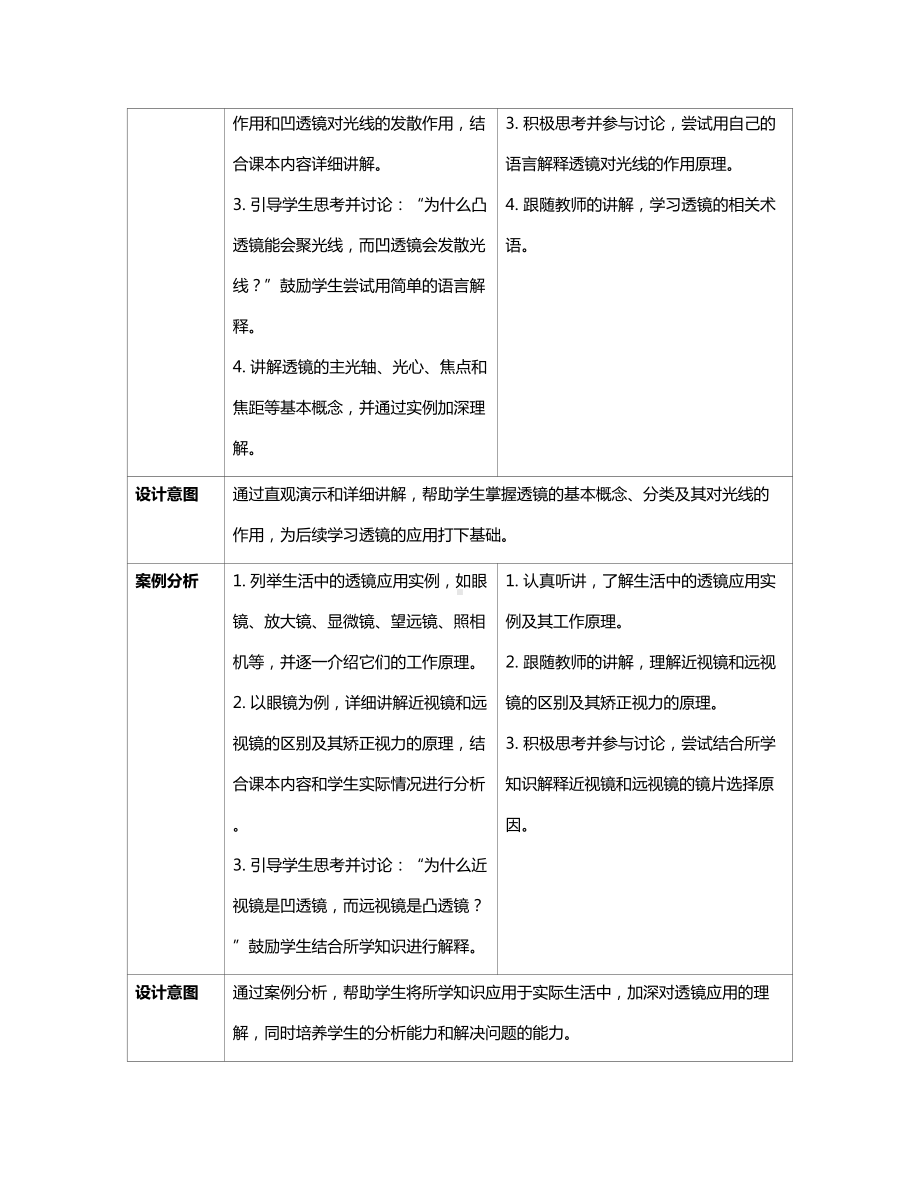 2024新人教版八年级上册《物理》[核心素养目标]第五章 透镜及其应用第2节 生活中的透镜（教案）（表格式）.docx_第3页