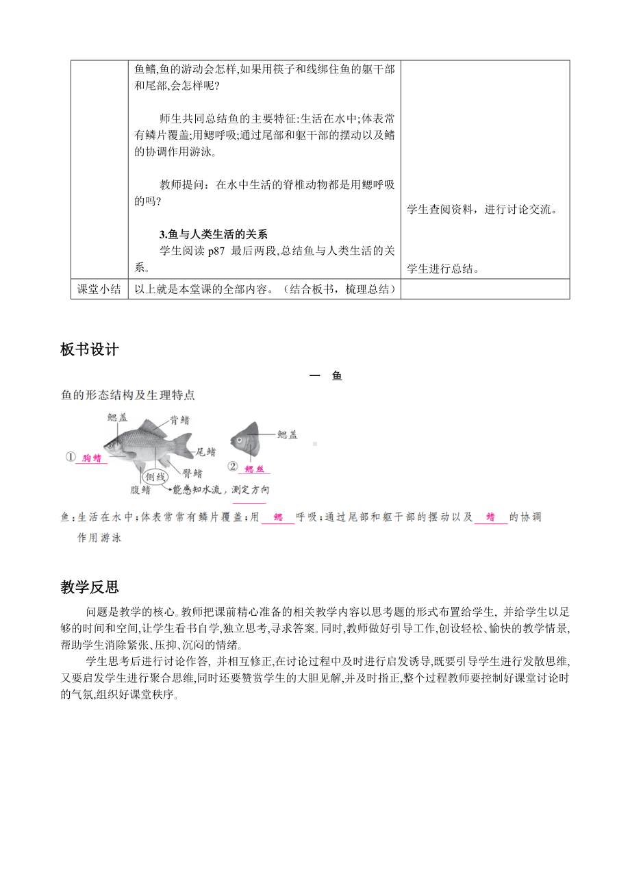 [核心素养目标]2.2.2 一 鱼教案（表格式）-2024新人教版七年级上册《生物》.docx_第3页