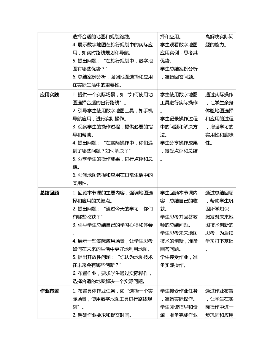 [核心素养]2.3《地图的选择和应用》教案（表格式）-2024新人教版七年级《地理》上册.docx_第3页