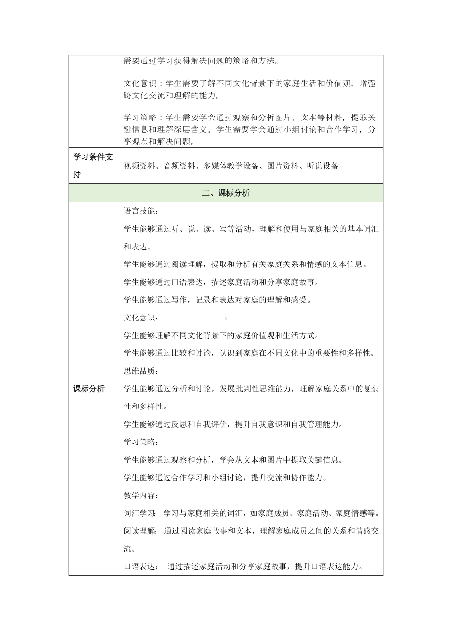 2024新外研版七年级《英语》上册Unit 3 Family ties 大单元教学设计.docx_第3页