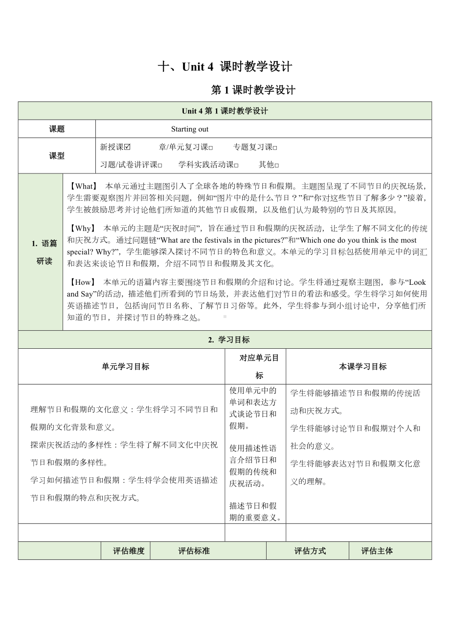 Unit 4 Time to celebrate 第1课时教学设计-2024新外研版七年级《英语》上册.docx_第1页