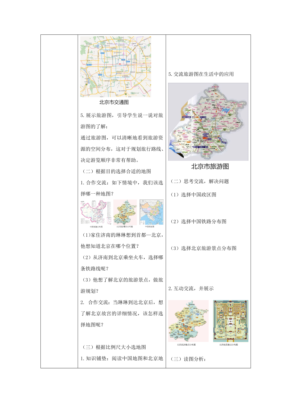 [核心素养]2.3《地图的选择和应用》教案（表格式）-2024新人教版七年级上册《地理》.docx_第3页