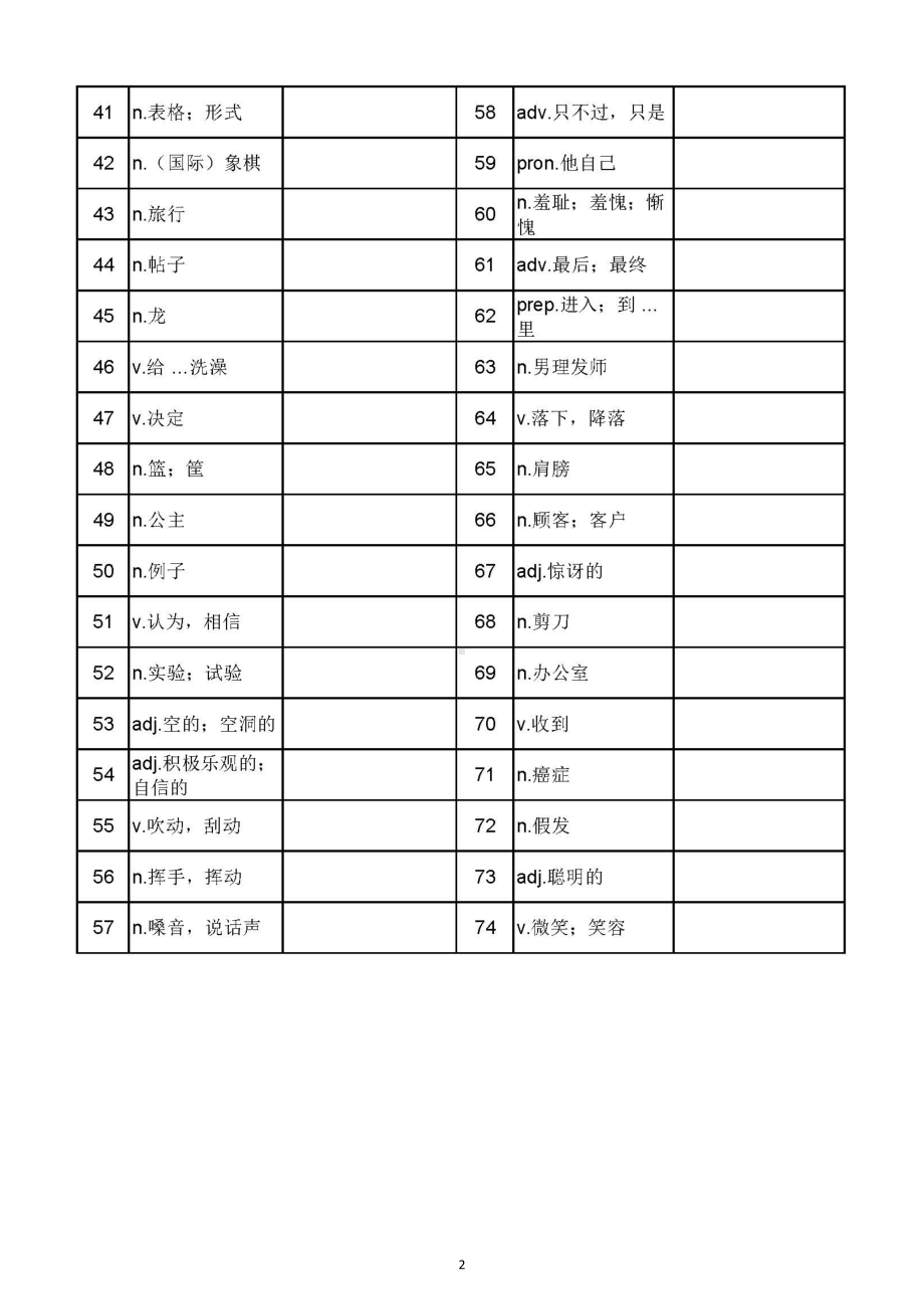 初中英语新外研版七年级下册Unit 1单词默写练习（附参考答案）（2025春）.doc_第2页