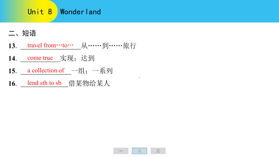 2025新牛津译林版七年级下册《英语》Unit 8　Wonderland 词汇手册（ppt课件） .pptx_第3页